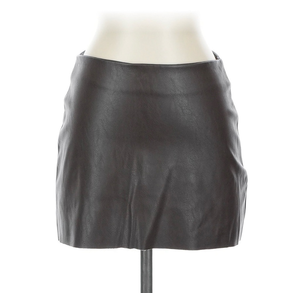 Classic Brown Leather Skirt